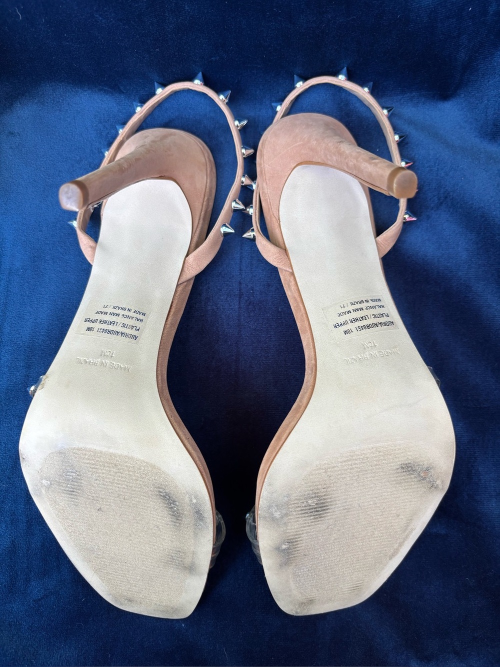 Steve Madden Tan Studded Slingback Heels - Picture 7 of 8
